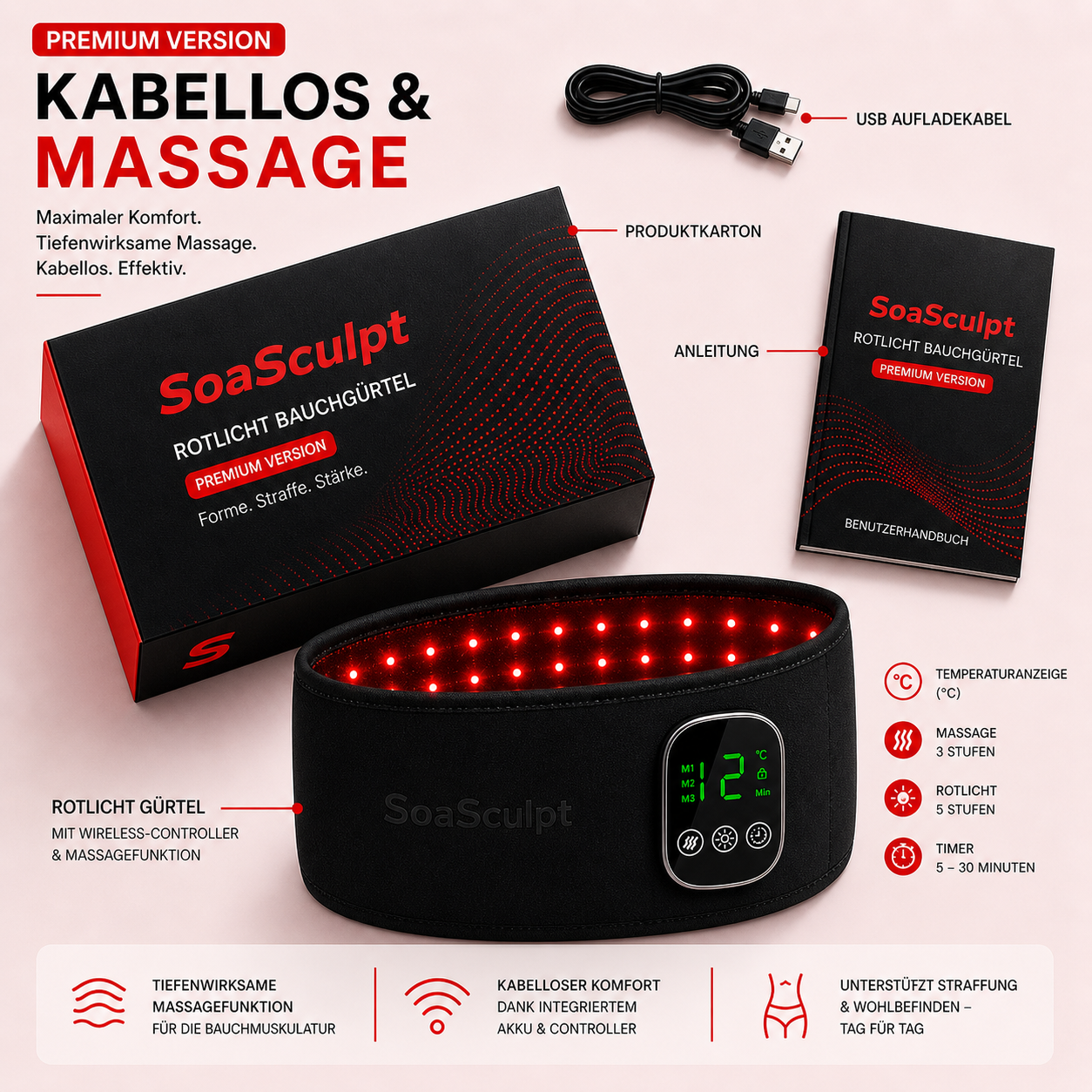 SoaSculpt™ Rotlicht-Bauchgürtel